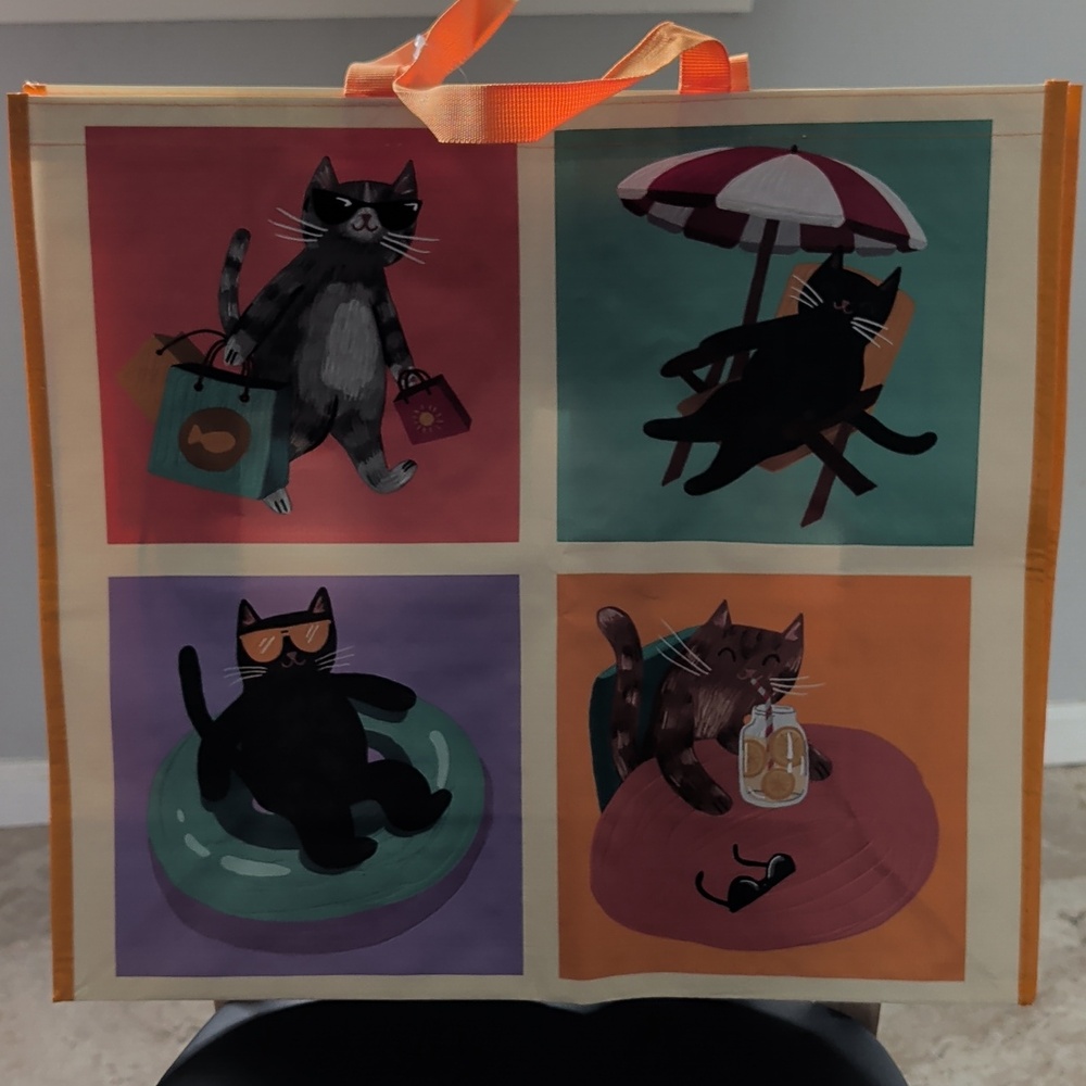 TJ Maxx Reusable "Cats" Shopping Tote Bags (Set Of 3) NWT - Picture 4 of 4